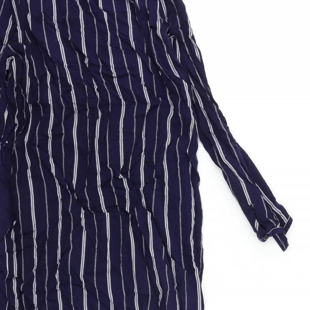 Primark Womens Black Striped Basic Blouse Size 8