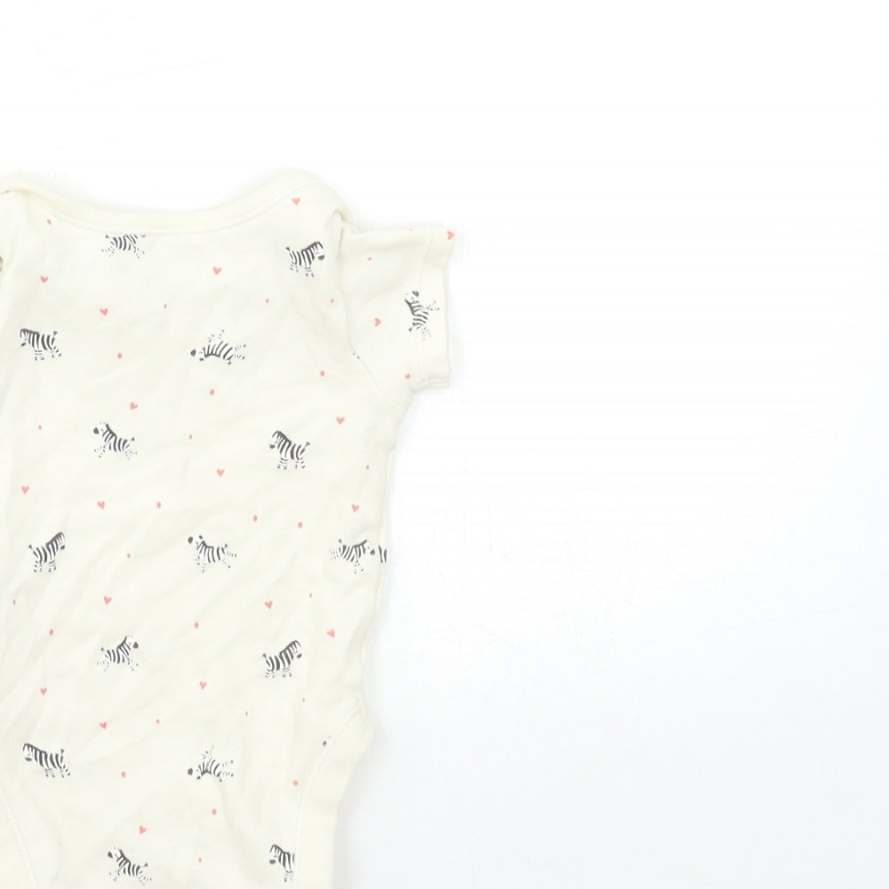 George Baby Beige Geometric Babygrow One-Piece Size 0-3 Months