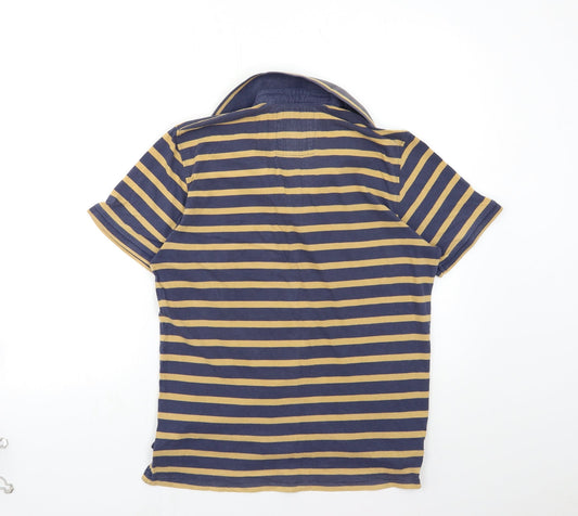 NEXT Mens Beige Striped Polo Size S