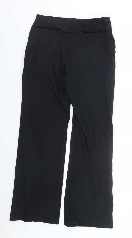 Back view of Mango women’s black trousers, size UK 14, 29-inch leg