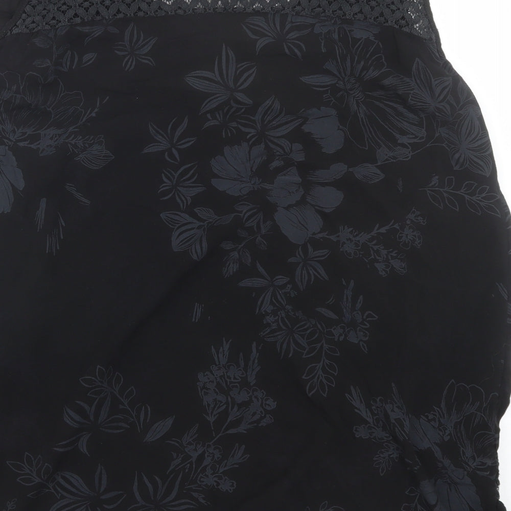 Womens UK Size M Preworn Black Basic Tank