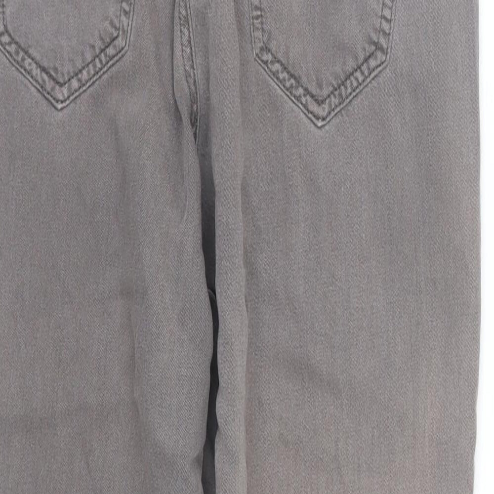 F&F Womens Grey Denim Straight Jeans Size 8 L23 in