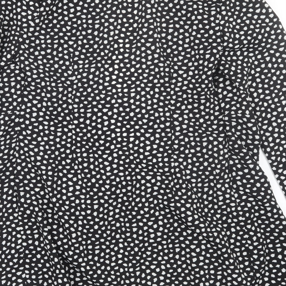 Womens UK Size 8 Misspap Black Kimono Blouse