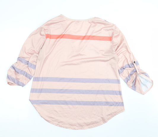 Womens UK Size 2XL Preworn Pink Basic T-Shirt