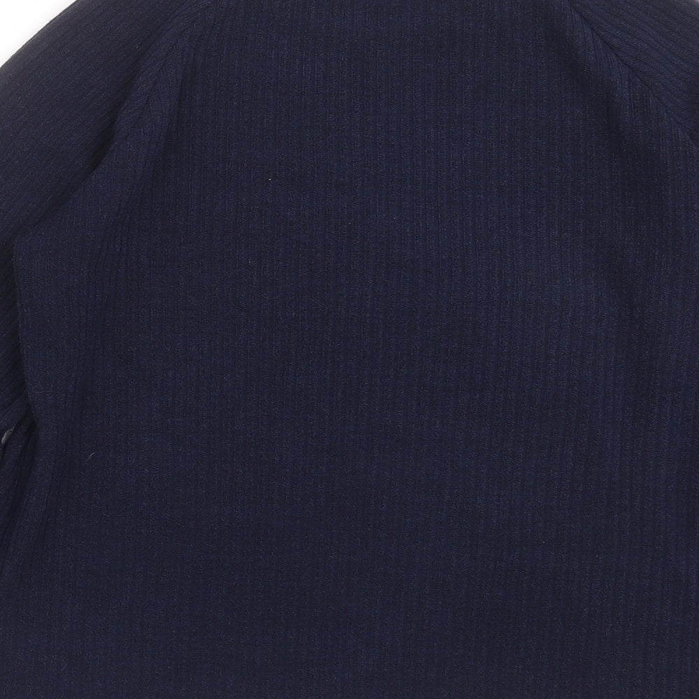 nowrain Womens Blue Striped Knit Pullover Jumper Size XL