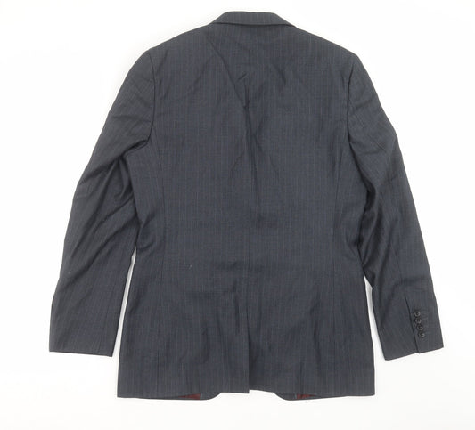 George Mens Blue Striped Jacket Suit Jacket Size 36