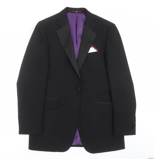 Mens UK Size 40 1860 Menswear Regular Black Suit Jacket