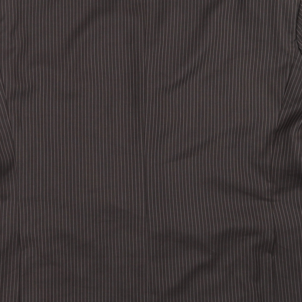 Brand and care label for RGA men’s brown striped jacket suit jacket, size 46