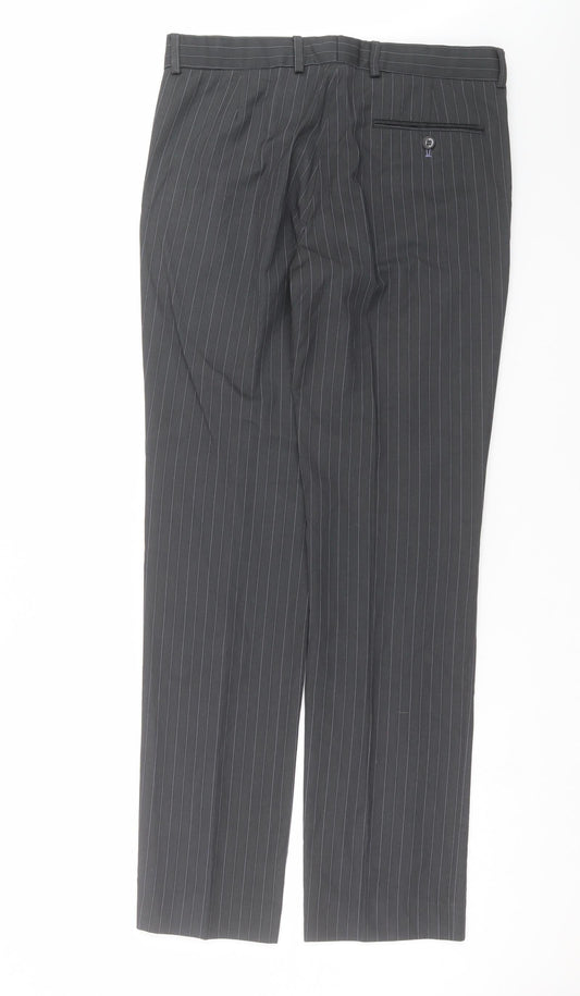Red Herring Mens Grey Striped Trousers Size 32 in L33 in