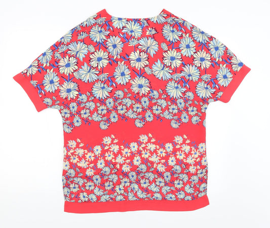 NEXT Womens Red Floral Basic T-Shirt Size 8