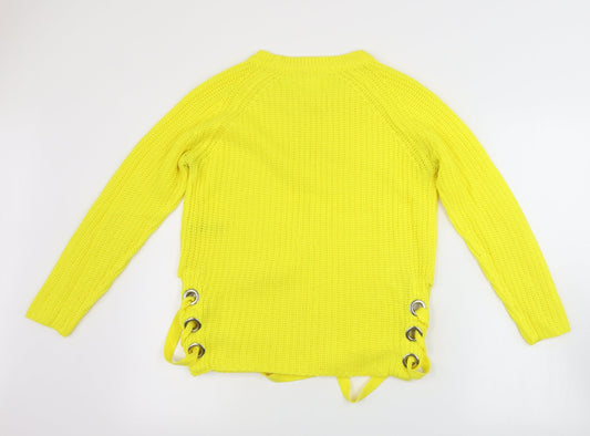 Womens UK Size 10 pep&co Yellow Pullover Jumper