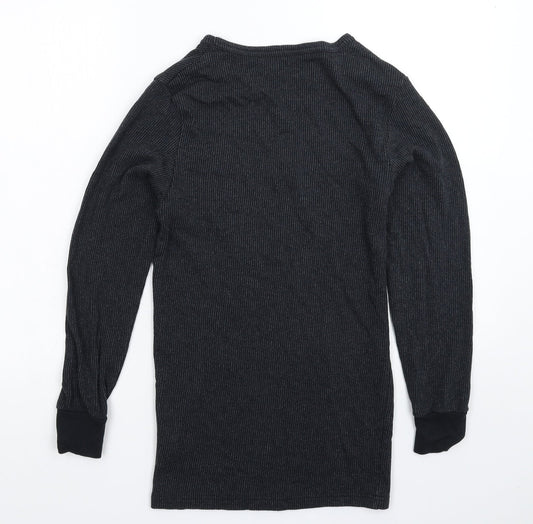 F&F Mens Grey Striped Pullover Casual Size S