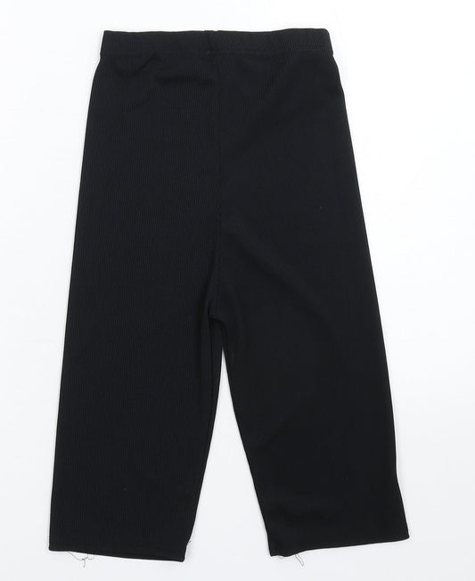PRETTYLITTLETHING Womens Black Cropped Leggings Size 6 L14 in
