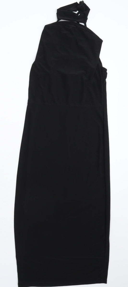 Additional front view of I SAW IT FIRST women’s black bodycon, size UK 10