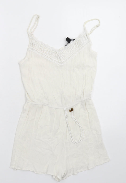 Womens UK Size 8 Atmosphere One-Piece White Jumpsuit