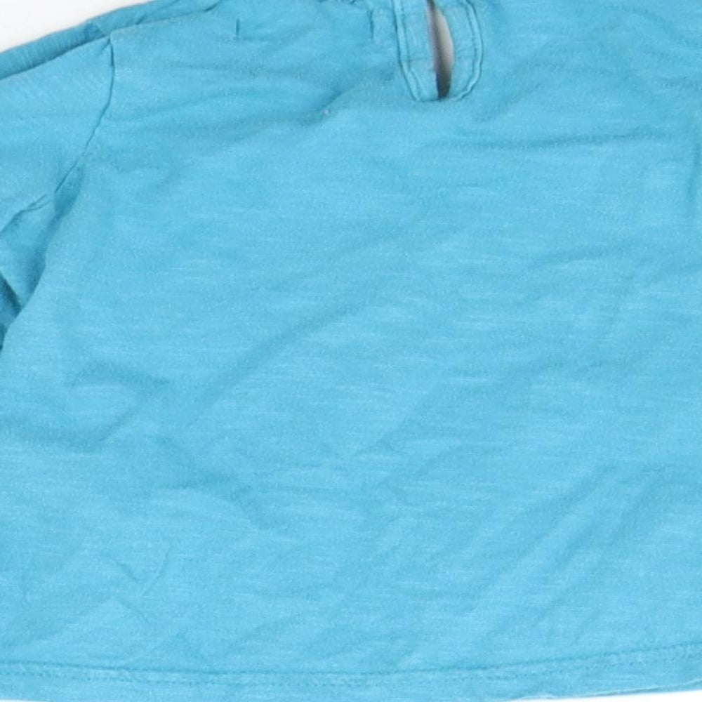 Brand and care label for Marks & Spencer boys’ blue basic t-shirt, size 2-3, years