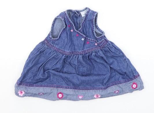 Cherokee Baby Blue Floral A-Line Size 3-6 Months