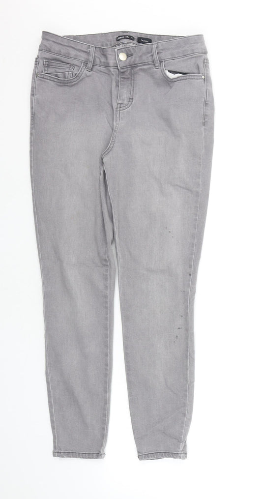 Additional front view of Tu women’s grey straight jeans, size UK 10, 25-inch leg