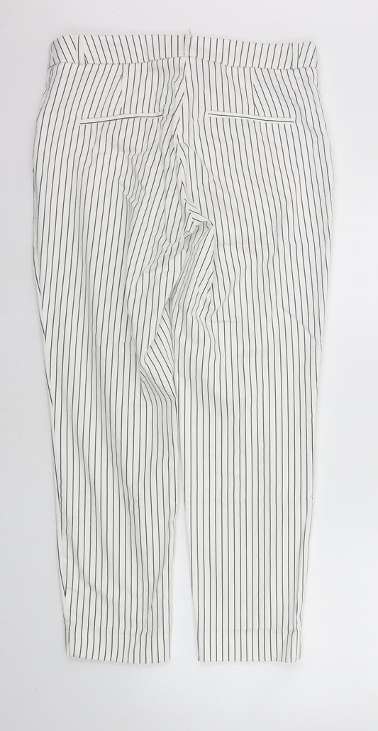 Womens UK Size 12 camaieu Regular Fit White Trousers