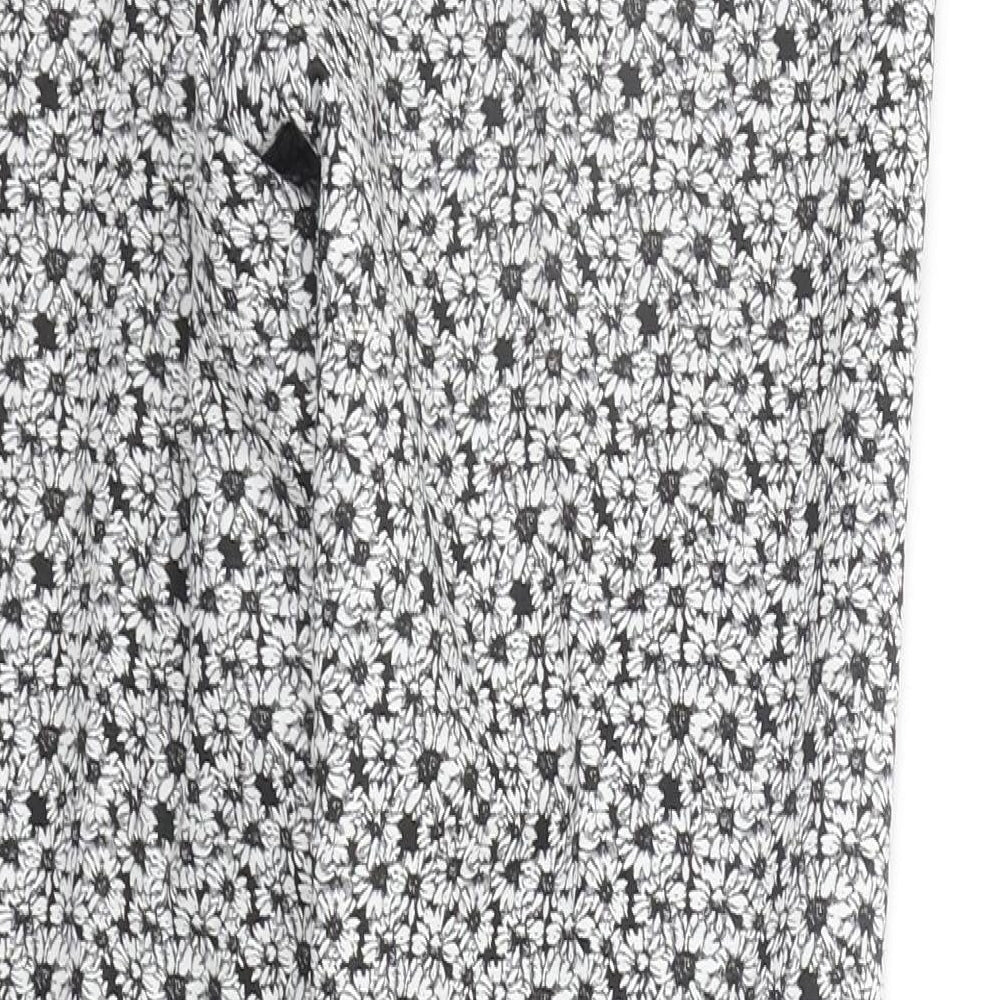 Miss Selfridge Womens White Geometric Trousers Size 10 L25 in