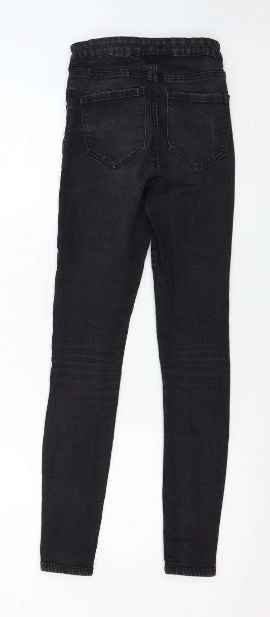 Denim & Co. Womens Grey Denim Skinny Jeans Size 8 L27 in