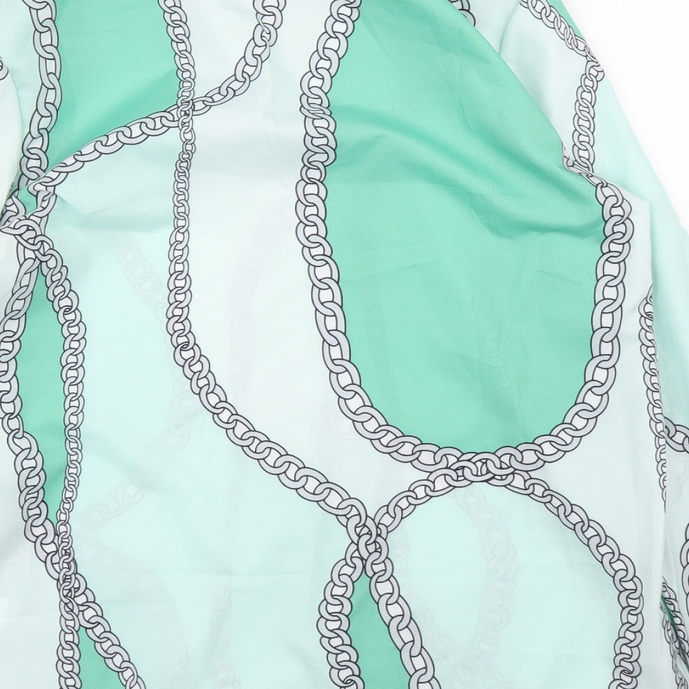Womens UK Size XS Preworn Green Basic Blouse