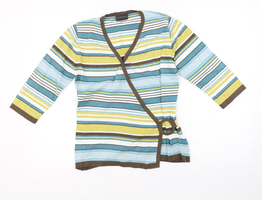 alex&co Womens Multicoloured Striped Pullover Jumper Size 12