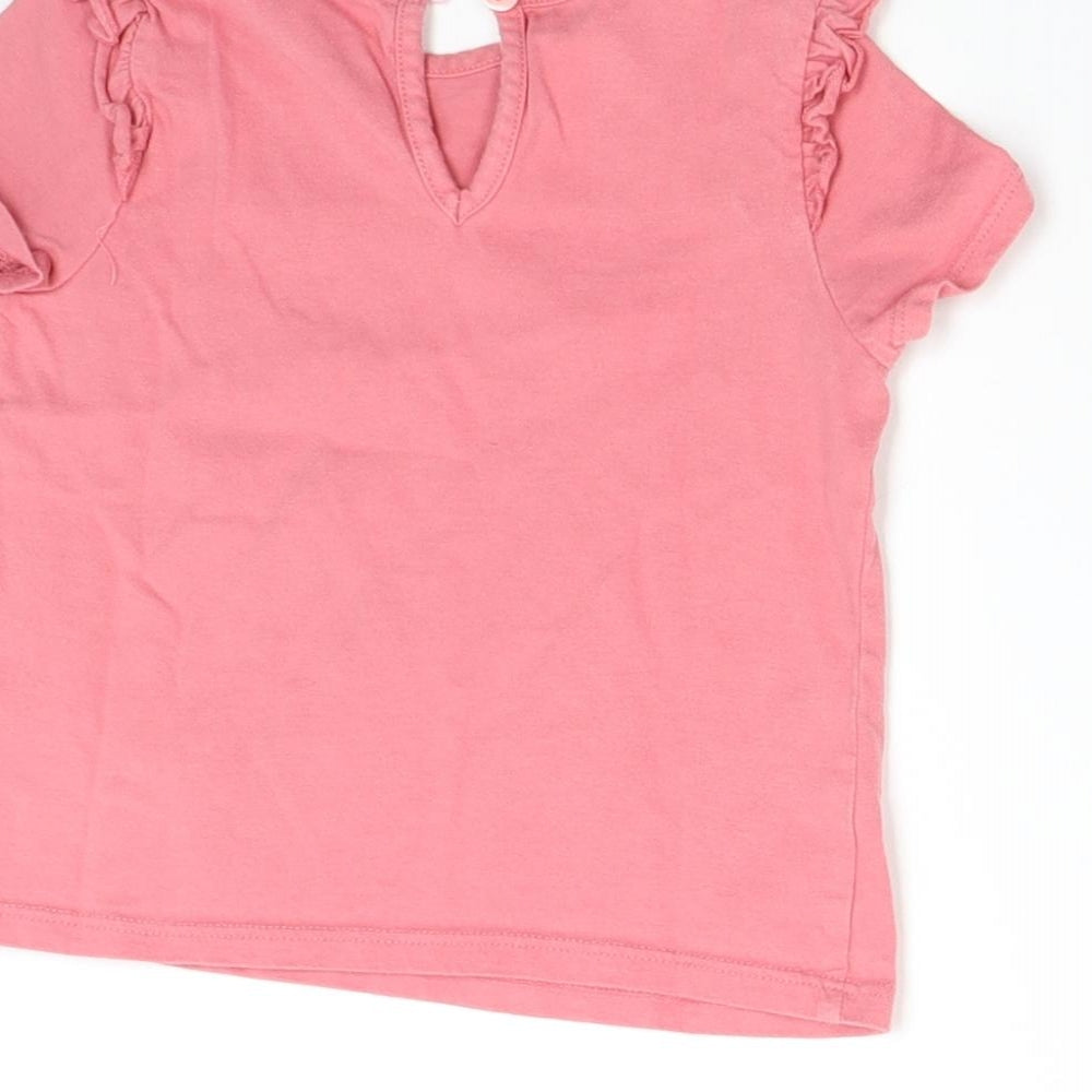 Brand and care label for George girls’ pink basic t-shirt, size 2-3, years