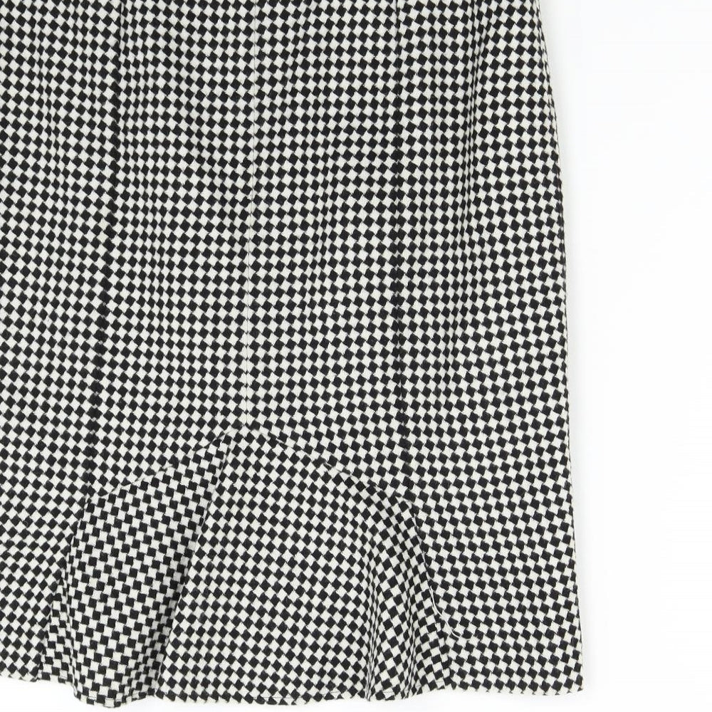 Brand and care label for Country Casuals women’s multicoloured check straight & pencil skirt, size UK 12
