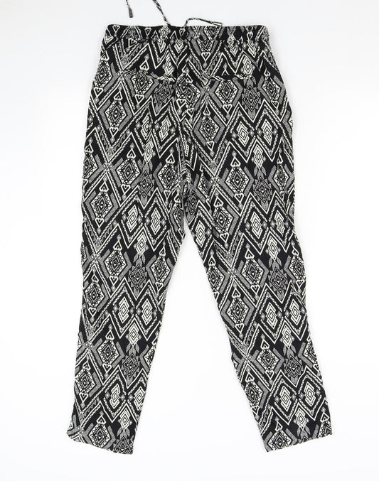 Only Womens Multicoloured Geometric Trousers Size 10 L25 in
