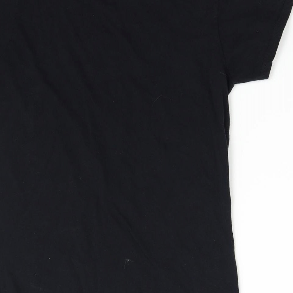 Womens UK Size S Gildan Black Basic T-Shirt
