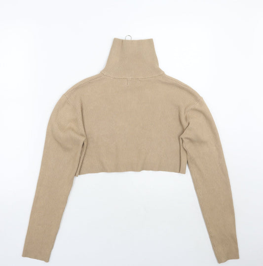 Womens UK Size S PRETTYLITTLETHING Beige Pullover Jumper
