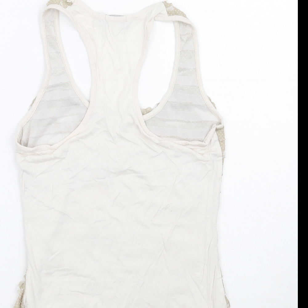 Womens UK Size 10 River Island Beige Basic Tank