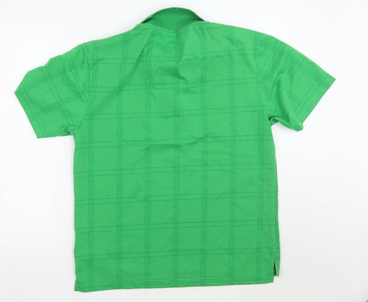 Dunlop Mens Green Check Polo Size S