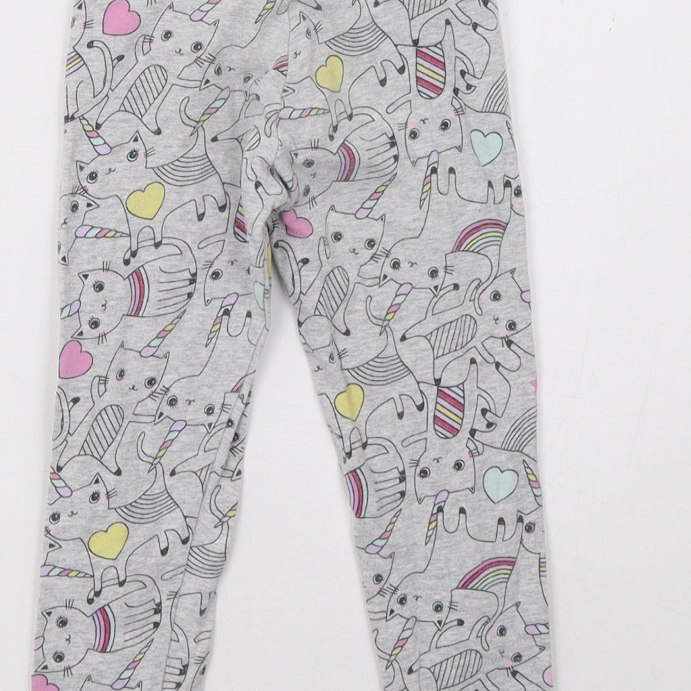 F&F Girls Grey Pyjama Pants Size 3-4 Years
