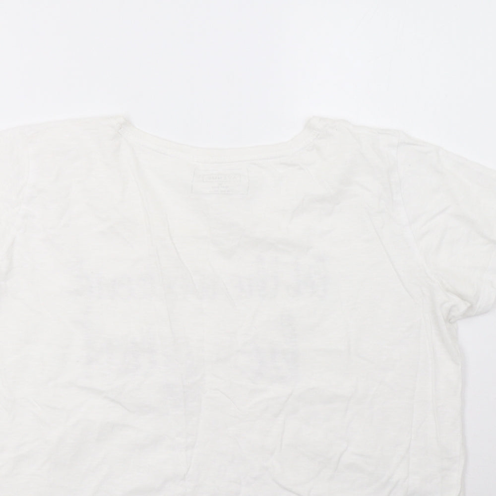 Avenue Womens White Cropped T-Shirt Size 16