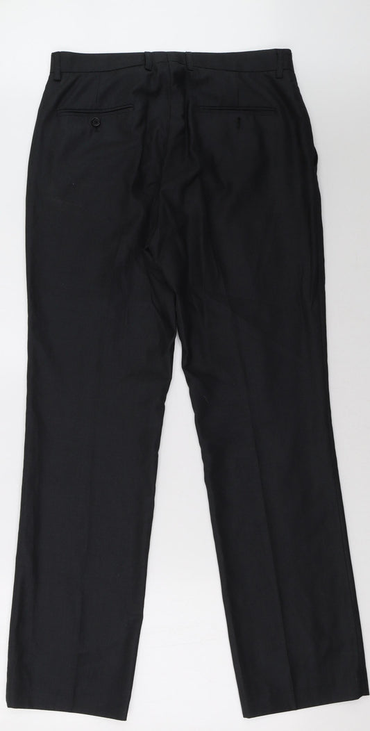 Preworn Mens Black Trousers Size 32 L24 in