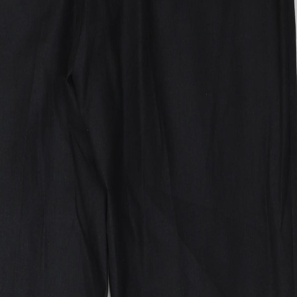Brand and care label for Preworn men’s black trousers, size 32, 24-inch leg