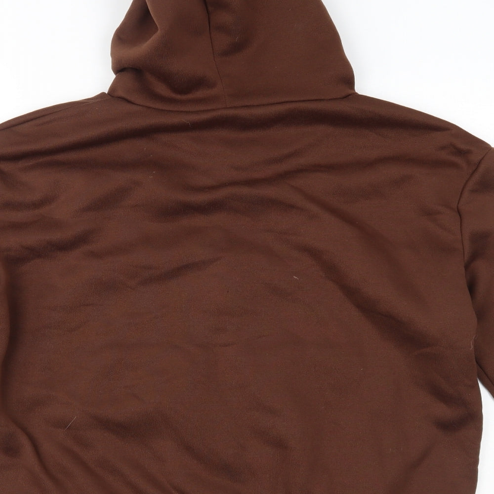 Brand and care label for SHEIN women’s brown jacket, size L