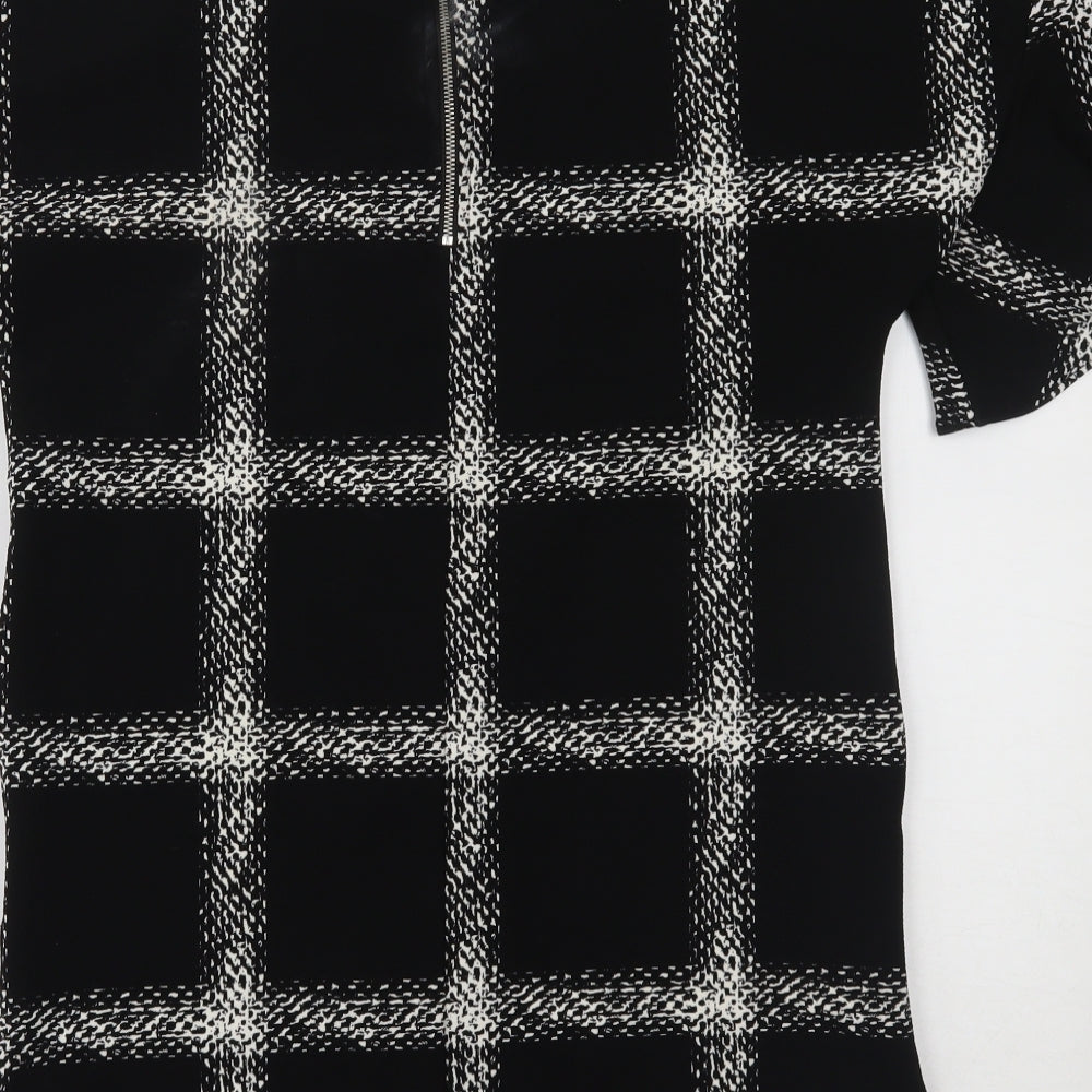 F&F Womens Black Check Basic Blouse Size 6