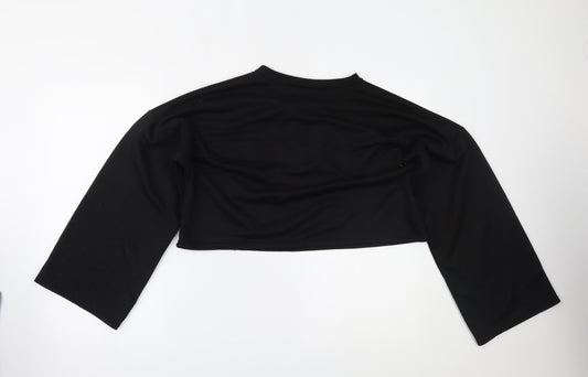 Boohoo Womens Black Cropped Blouse Size 14