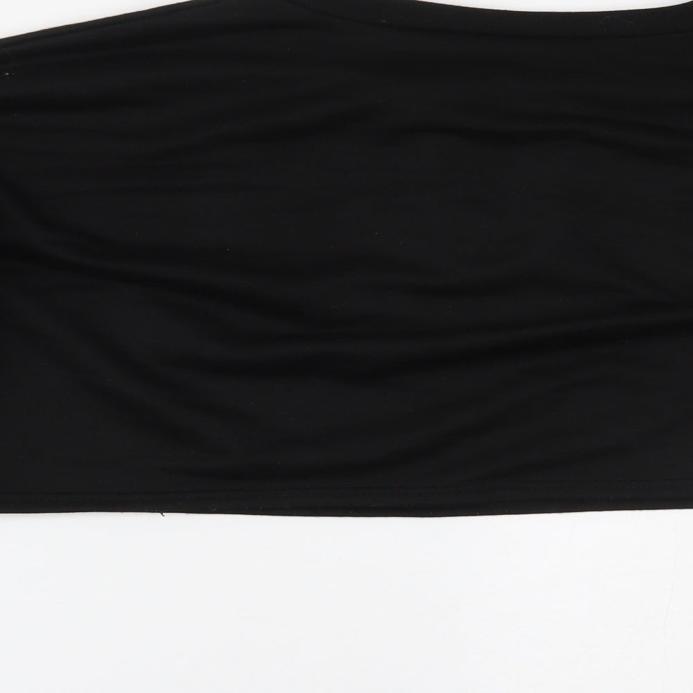Boohoo Womens Black Cropped Blouse Size 14