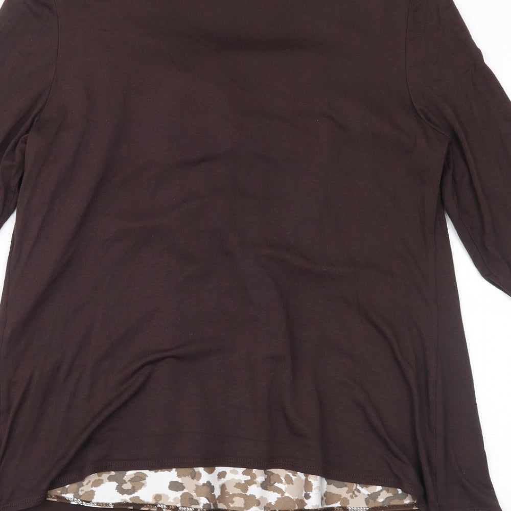 Womens UK Size 14 Soon Brown Basic Blouse