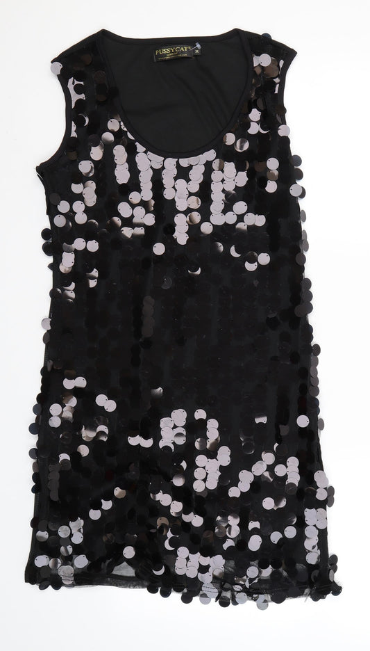 Additional front view of Pussycat London women’s black mini, size M
