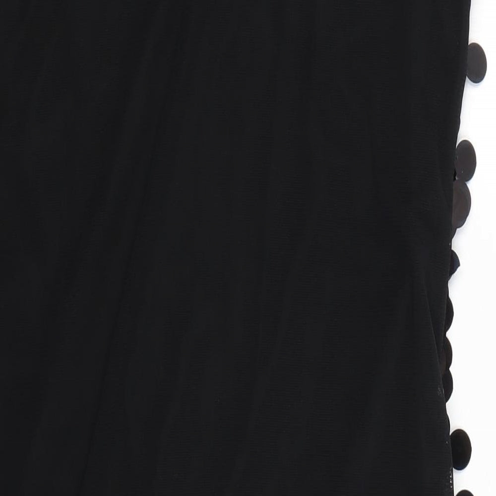 Brand and care label for Pussycat London women’s black mini, size M