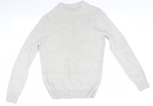 New Look Mens Grey Pullover Jumper Size S