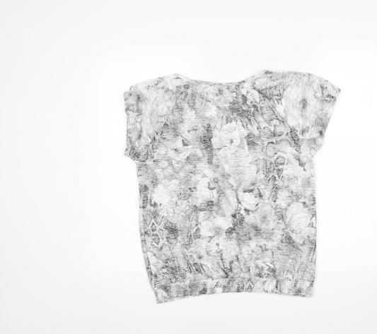 Betty Barclay Womens Grey Animal Print Basic T-Shirt Size 12