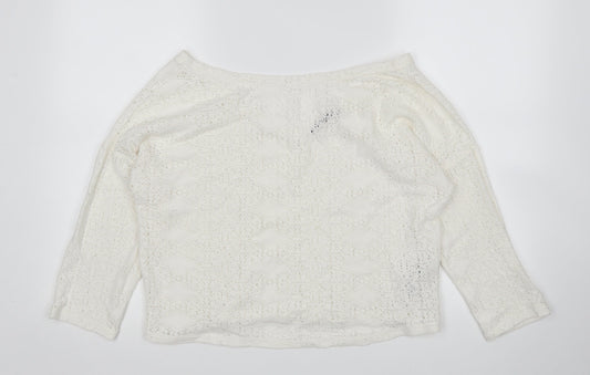 Womens UK Size 16 M&S White Pullover Jumper
