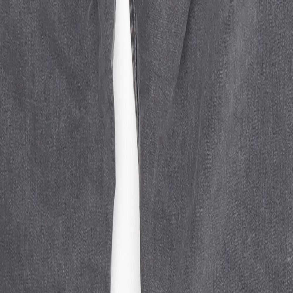 Brand and care label for Topshop women’s grey skinny jeans, size UK 25, in, 30-inch leg