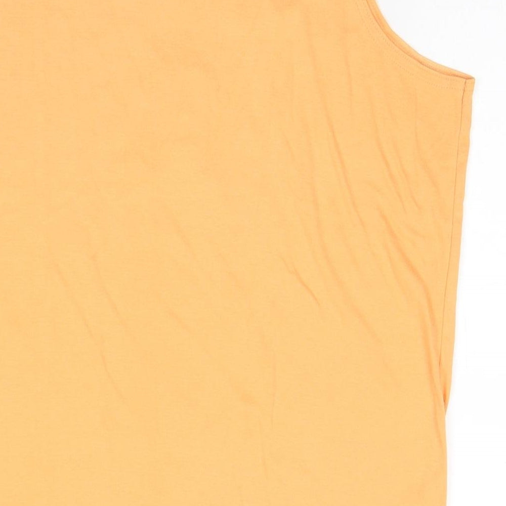 Womens UK Size S Design Essentials Orange Basic Tank